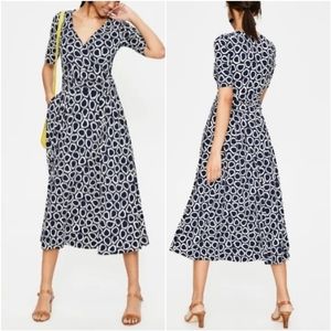 Boden navy white Kassidy Jersey dress 4L